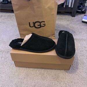 UGG Black Suede Slippers